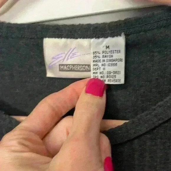 Elle Macpherson 2 Piece Ribbed Lounge Set. Top - Medium Pants - Small Gray - Picture 2 of 8